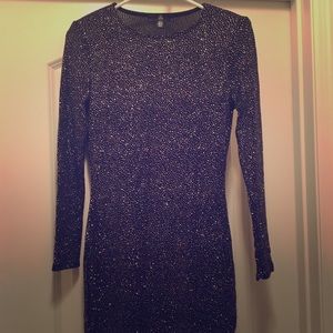 Black with Multicolor Glitter Bodycon Dress